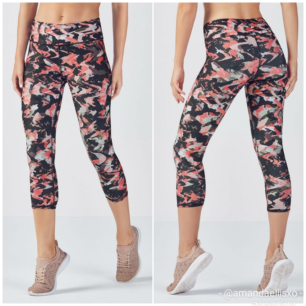 Fabletics Mid-Rise Powerhold Camo Capri Leggings